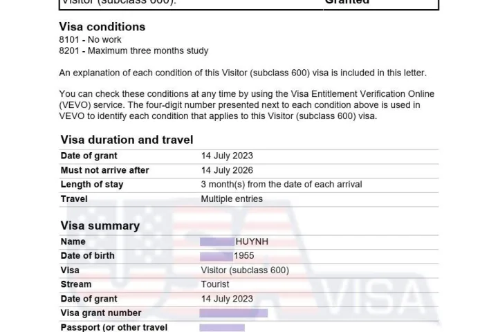 Khách hàng đậu visa Úc – ảnh 2