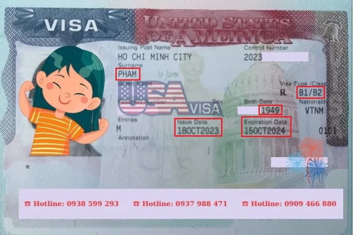 Khách hàng đậu visa Mỹ – ảnh visa đã che thông tin cá nhân