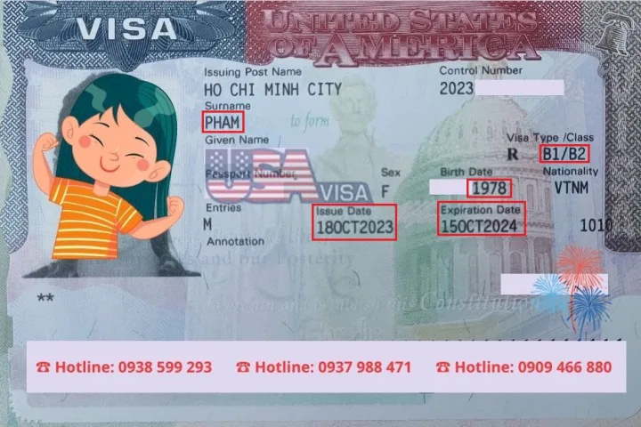 Khách hàng đậu visa Mỹ – ảnh visa đã che thông tin cá nhân