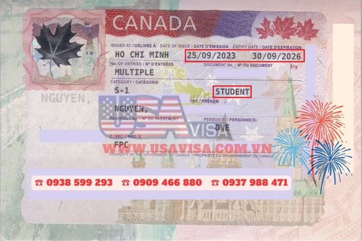 Khách hàng đậu visa Canada – ảnh visa đã che thông tin cá nhân